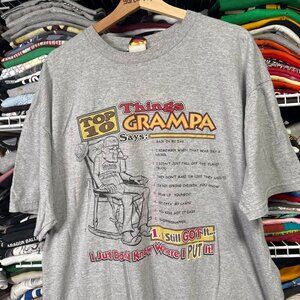 2000s vintage top 10 things grandpa says t shirt funny grey xxl